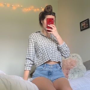 Cropped gray flannel